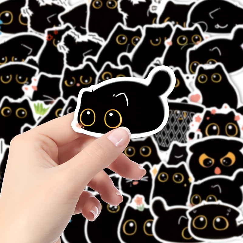 Image of 63pcs Ball Cat Stickers, Durable Pvc Stickers, Vinyl Stickers, Suitable For Handicrafts, Laptops, Mobile Phones, Walls, Car Decorations, Peeling And Sticker Art