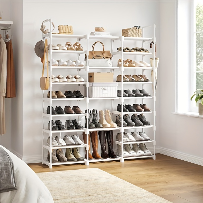 Zapatero alto estrecho de 10 niveles, 20 25 pares, organizador de zapatos  para armario, estante de zapatos de metal resistente, soporte de