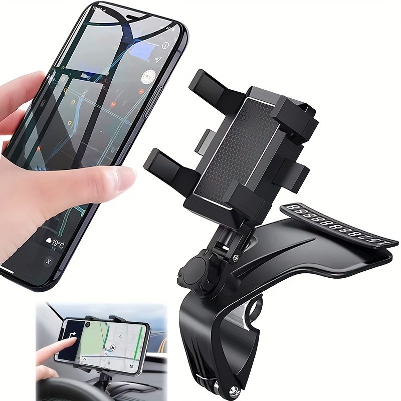 

Car Phone Holder Clamp, Multifunction Car Dashboard Holder 360 ° Adjustable Car Mount Bracket Clip, For 3 To 7 Inch Smartphones With Phone Number Plate