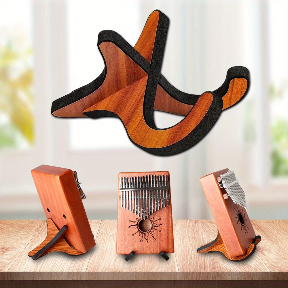 Kalimba Ständer Set – 2 Stück Aus Holz, Mit EVA-Wattepad, Für Sichere Aufbewahrung & Display