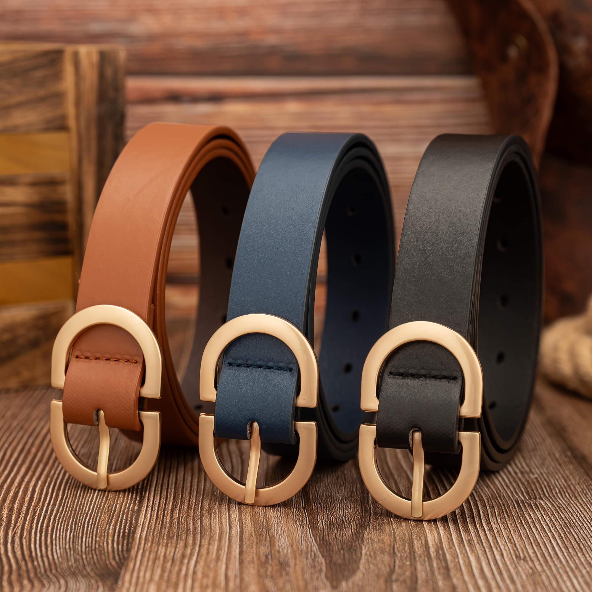 Gleebuy Unisex Slim Belt - Glossy Adjustable Two-part Oval Belt Suitable For , Casual, Office, Date Night - Belt For Casual Attire