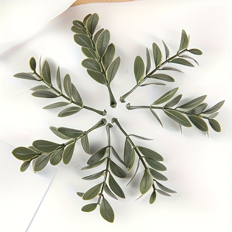 

20pcs Artificial Plastic Leaves For Wedding And Engagement, Home Decor, Room Types - Fake Greenery Potted Plant Decor, Grass Bunch Bonsai Silk Flower Accessories Wreath Decoration