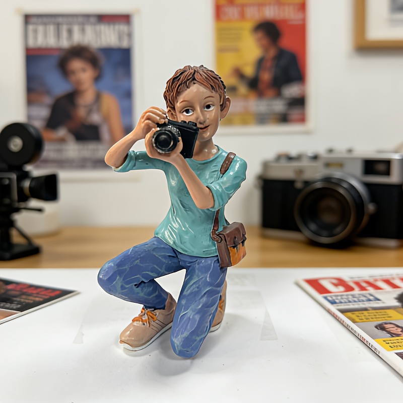 E-shop Fotografin Statue | Harz, Nordischer Stil Home Desktop Dekoration, Ideal für Weihnachten, Halloween, Ostern, Chanukka, Thanksgiving, Geeignet