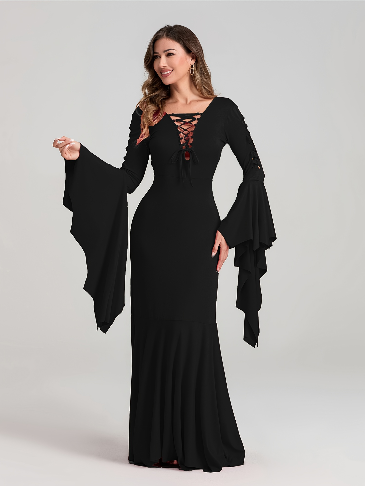 black dress vampire costume Girls Vampire Costume Red Black Dress Halloween Masquerade Party Scary –  Sun Baby main image 0