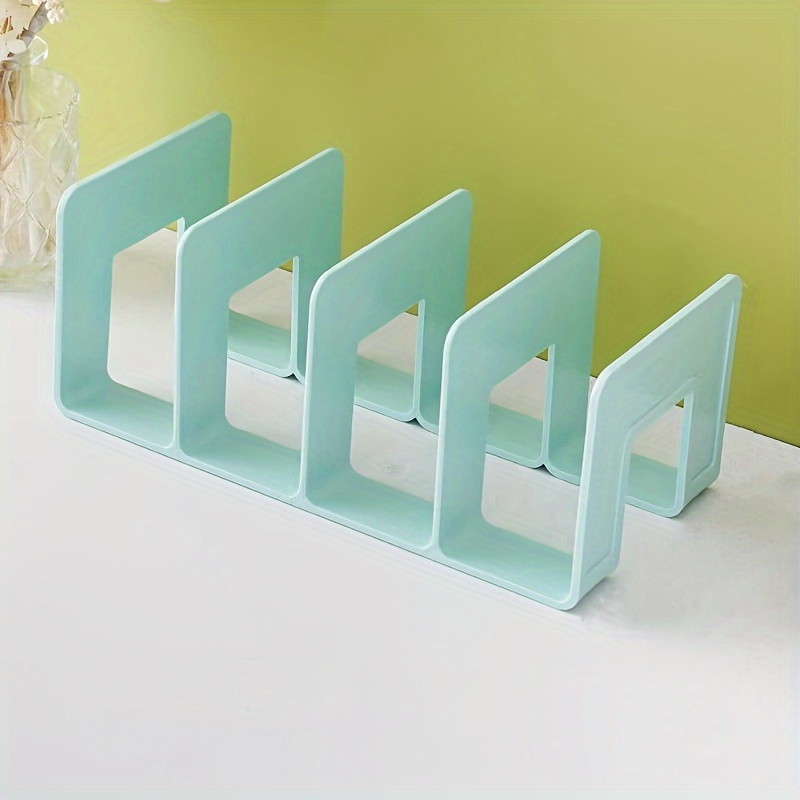 TEMU Book Standing Rack Desktop Book Storage Artifact Divider Board Book Desk Shelf Transparent Acrylic Book File Book Clip