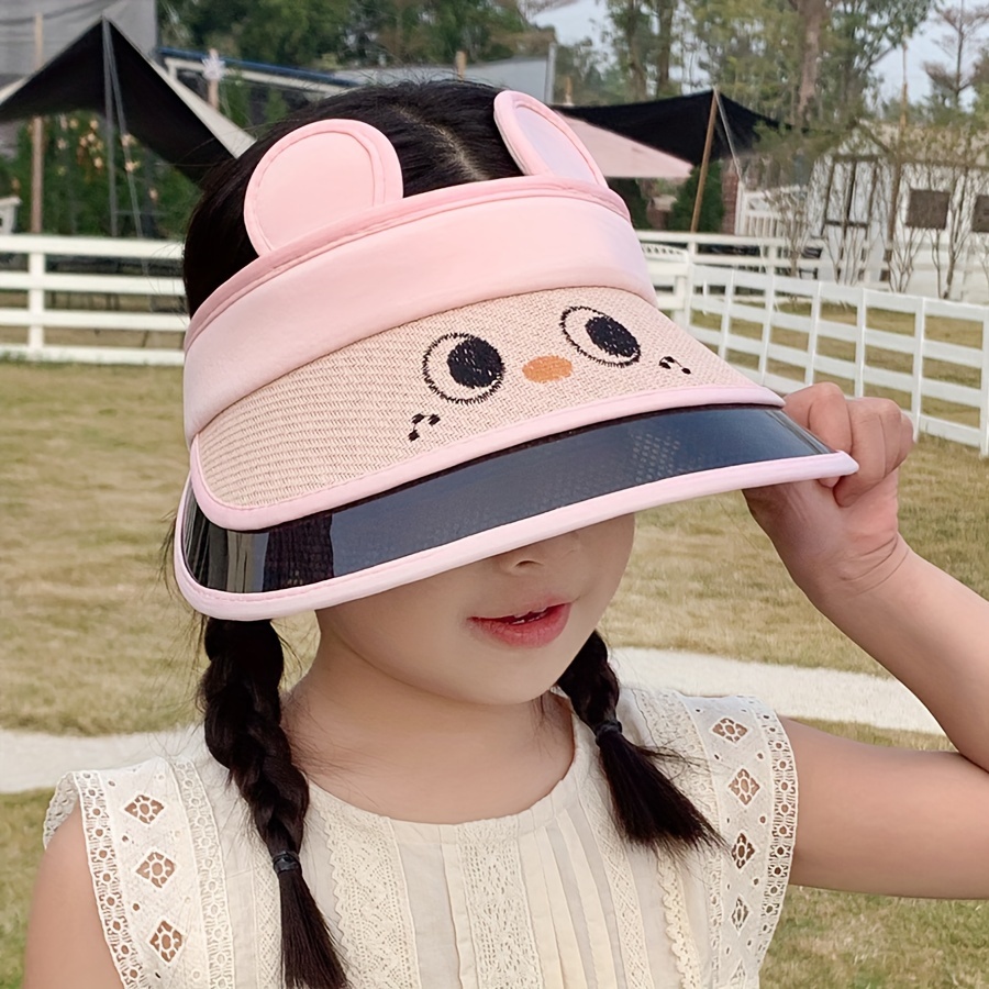 Usb Charging Fan Hat, Summer Big Brim Sunshade Sunscreen Hat, Uv Protection  Empty Top Sun Hat, Creative Cartoon Image Hat For Kids - Temu United Kingdom