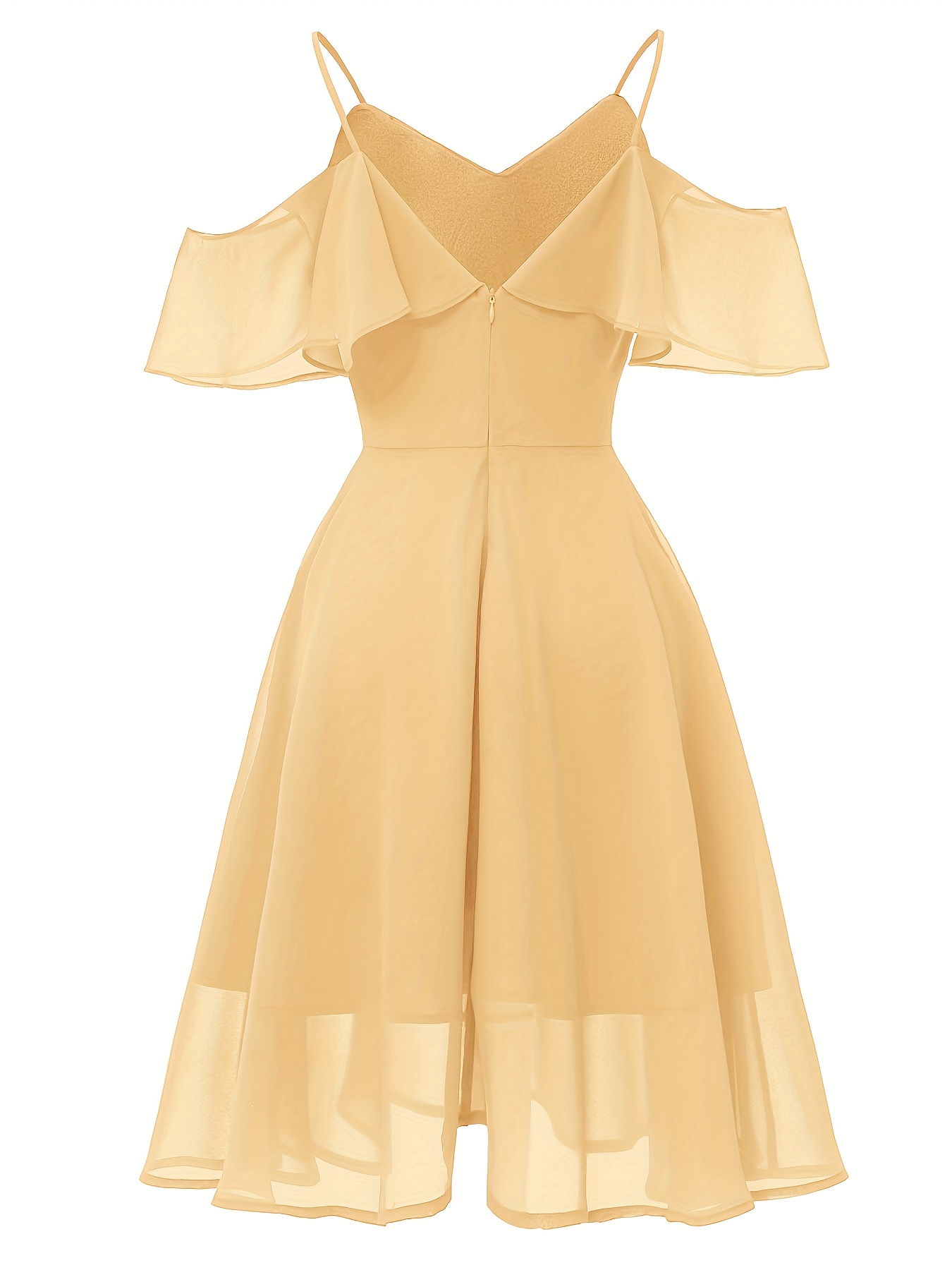 cute womens chiffon short dress spaghetti straps a line v - Temu