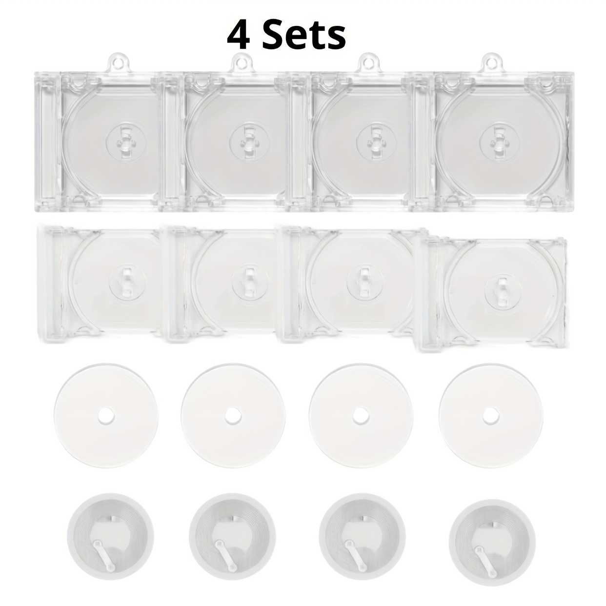 4 pack nfc mini cd keychain transparent acrylic portable cd - Temu