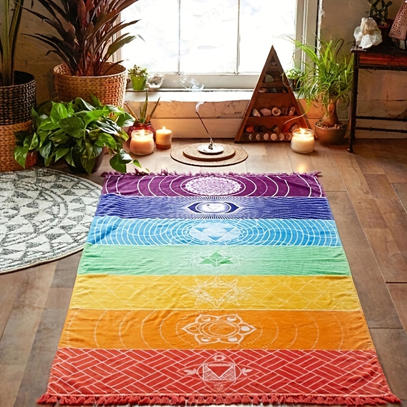 

2pcs/1pc Hanging Towel Towel Decorative Hanging Cloth Towel Printed Bath Towel Yoga Mat Sun Towel