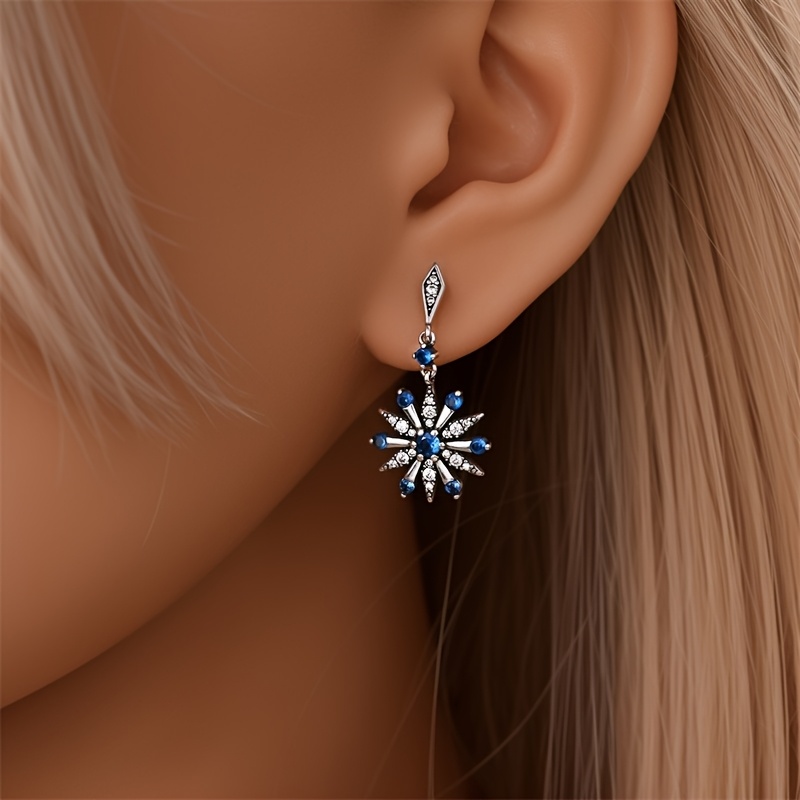Women's 925 Sterling Silver Snowflake Earrings