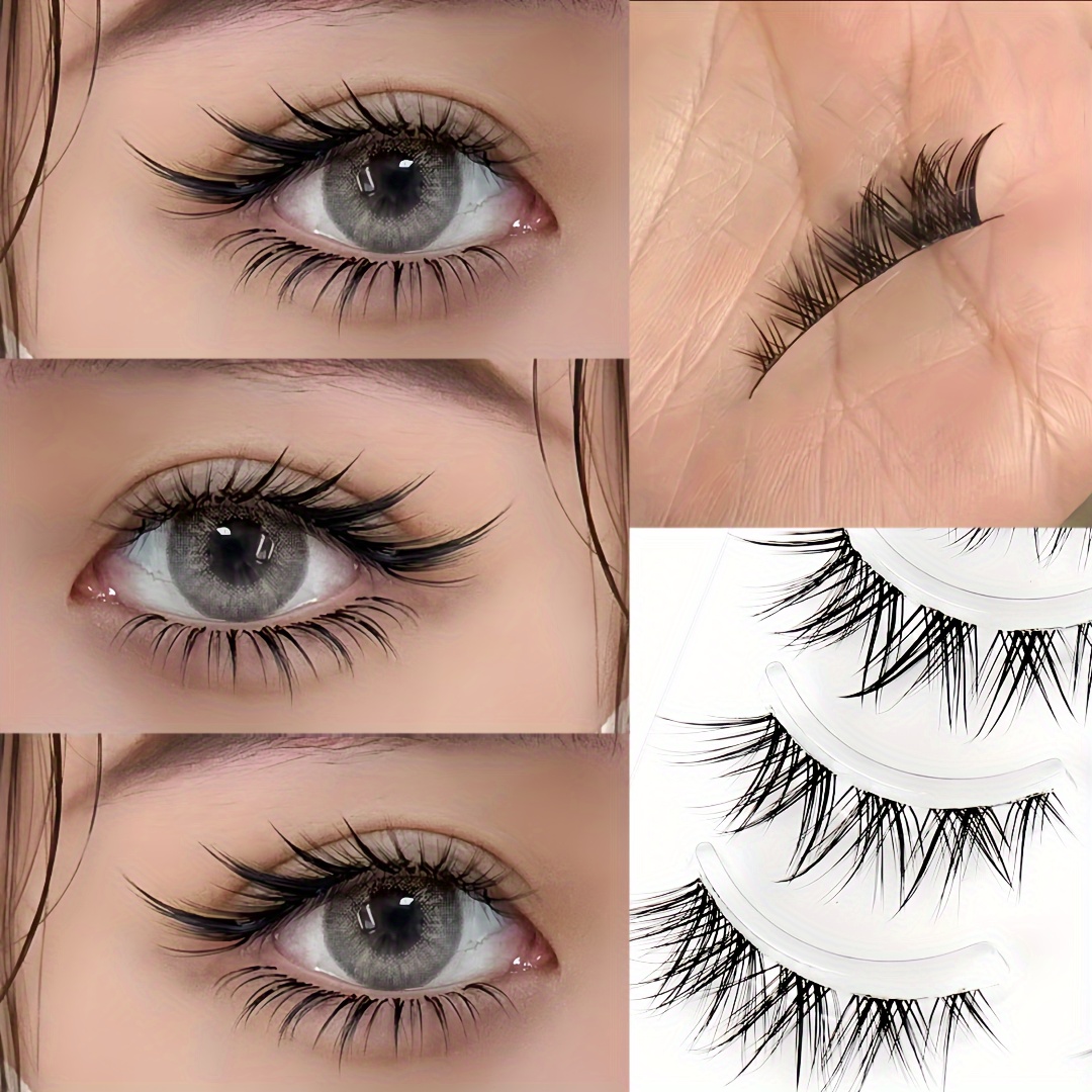 

5 Pairs/10 Pairs Of False Eyelashes, Transparent Stems, Lash, Natural Eyelashes Suitable For Cartoon Eyes, Fox Eyes Makeup False Eyelashes, Suitable For Beginners, Halloween, Christmas Gifts