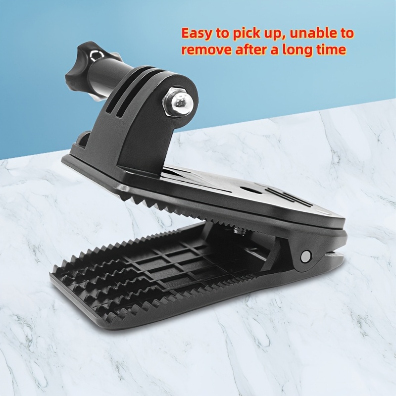 Image of Camera Mount, 360° Adjustable Backpack Clip For , Dji, Cameras, Compatible With Backpacks, Hats, And Belts, With Screw Or Screwless Options