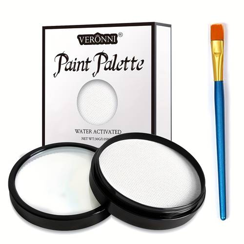 6 color water activated face and body coloring with 1 brush non toxic and soluble single coloring suitable for stage screen cosplay and halloween makeup