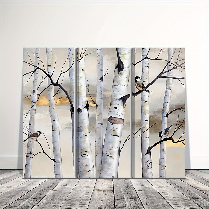 

1pc Wooden Framed Canvas Painting, Tree And Bird Wall Art, Nature Scenery Wall Art Landscape Picture, Wall Art Prints With Frame, For Living Room, Home Decoration, Festival Gift, 11.8inch*15.7inch
