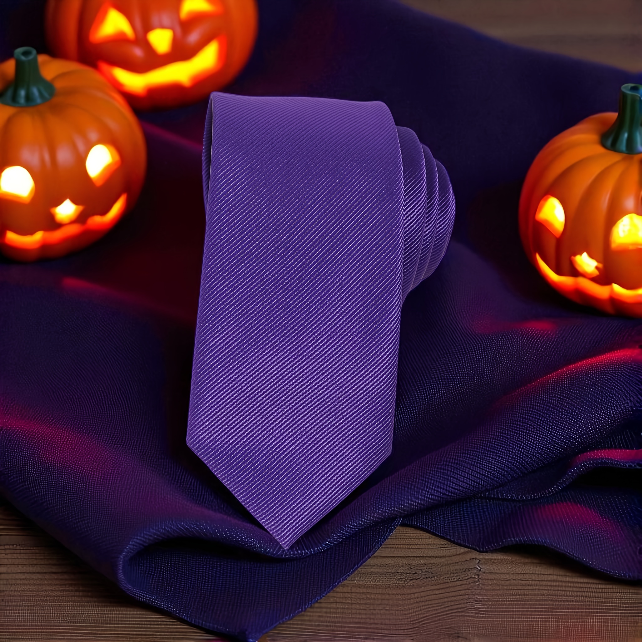 Men S Stylish Purple Tie -   Halloween, Cosplay & Themed Parties, Polyester Blend, Hand Wash or  , Halloween Costume Accessory|Themed Party Accessory|Polyester Blend Tie, Tie For Men, Purple Tie For Men, Elegant Tie For Men