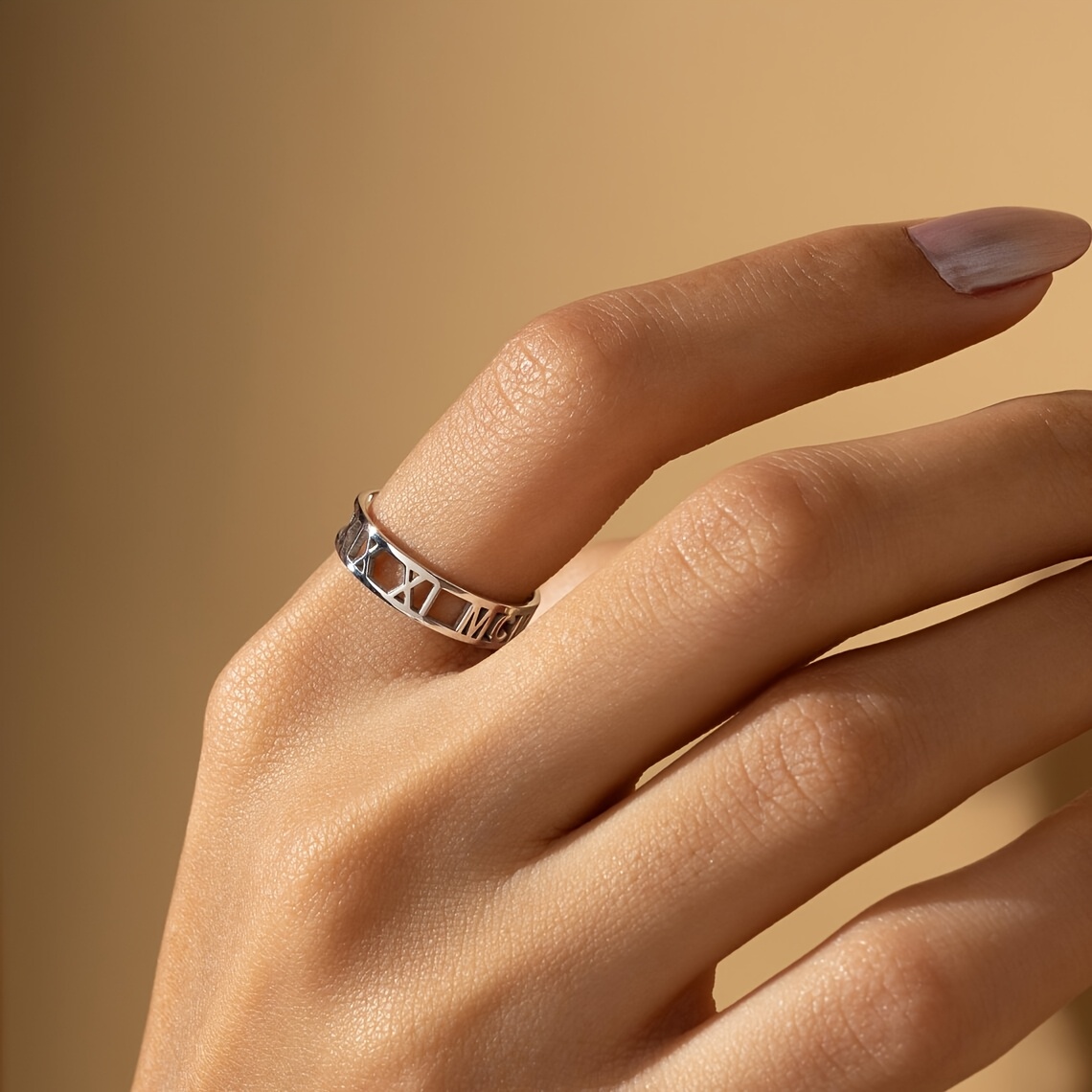 TEMU Anello Personalizzato con Cavo, Anello con Data in , Anello Regolabile in Acciaio Inossidabile Minimalista con Targhetta, Accessorio , Gioielli