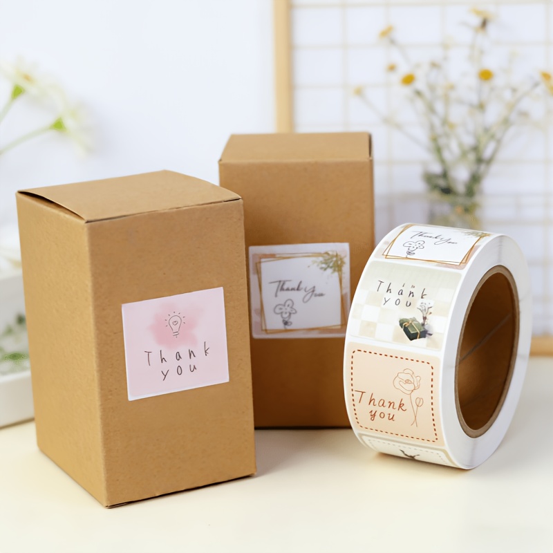 TEMU Stickers Thank You Stickers - Square Self-adhesive Label Sealing Stickers For E-commerce Shipping, Small Business Orders And Sealed Bags