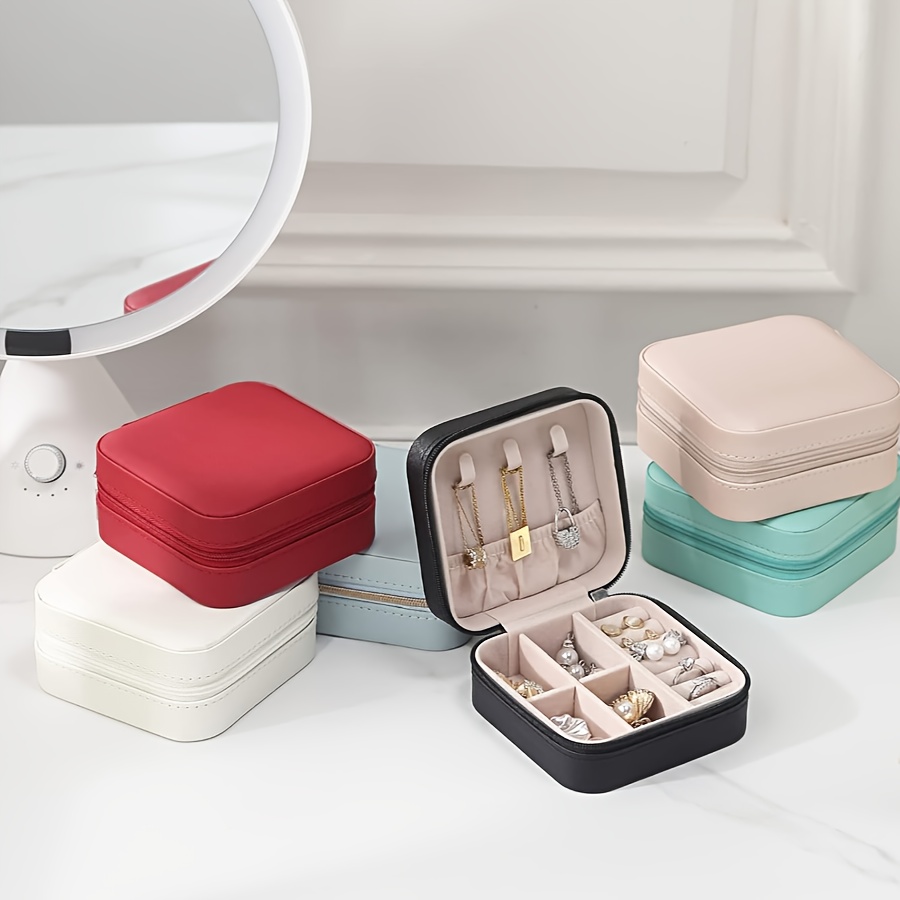 20pcs Mini Jewelry Box Set, Zippered Storage for Rings & Earrings