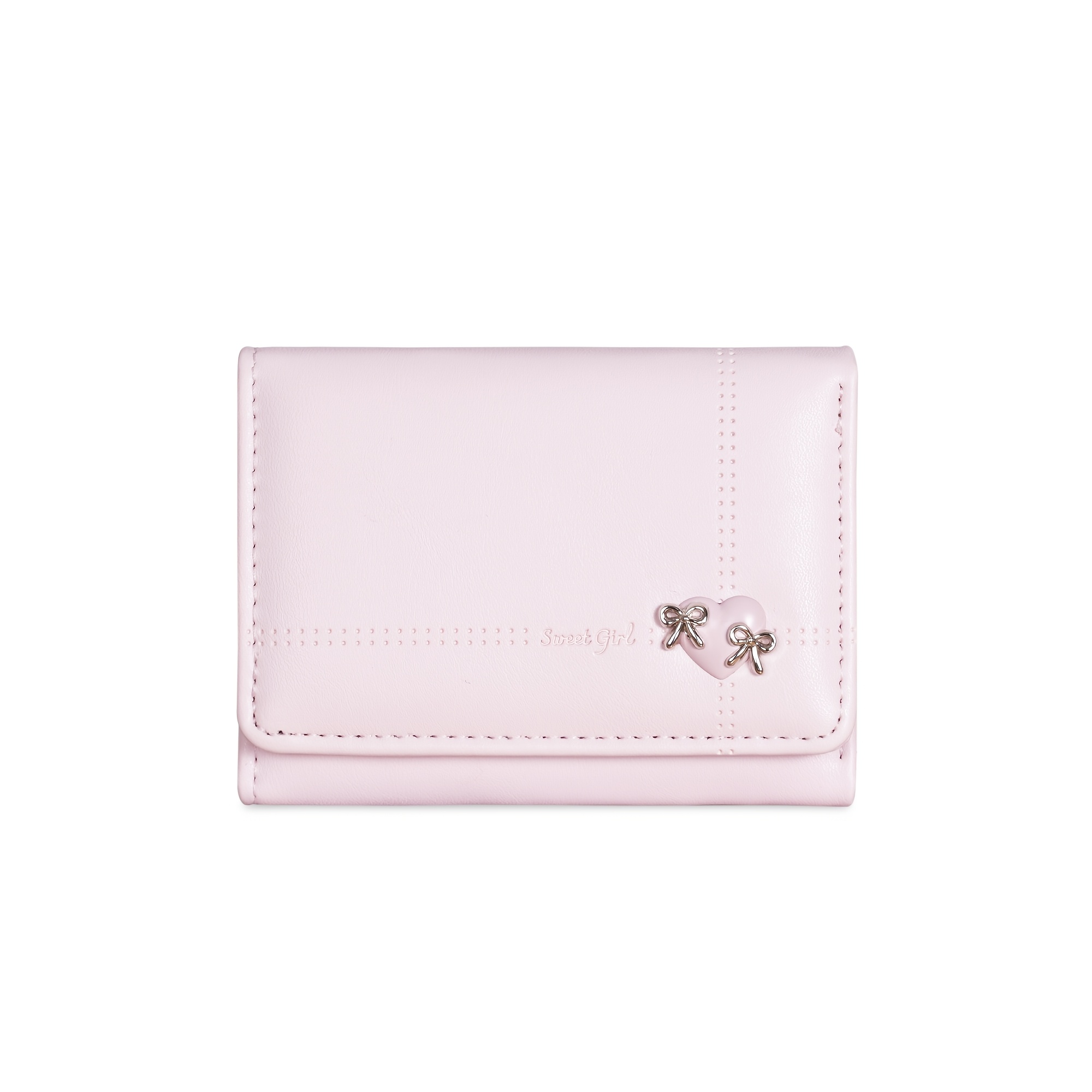 TEMU Simple And Cute Bowknot Design Short Wallet For Women, Cute And Large Capacity Card Holder, Multi-card Slot Id Holder