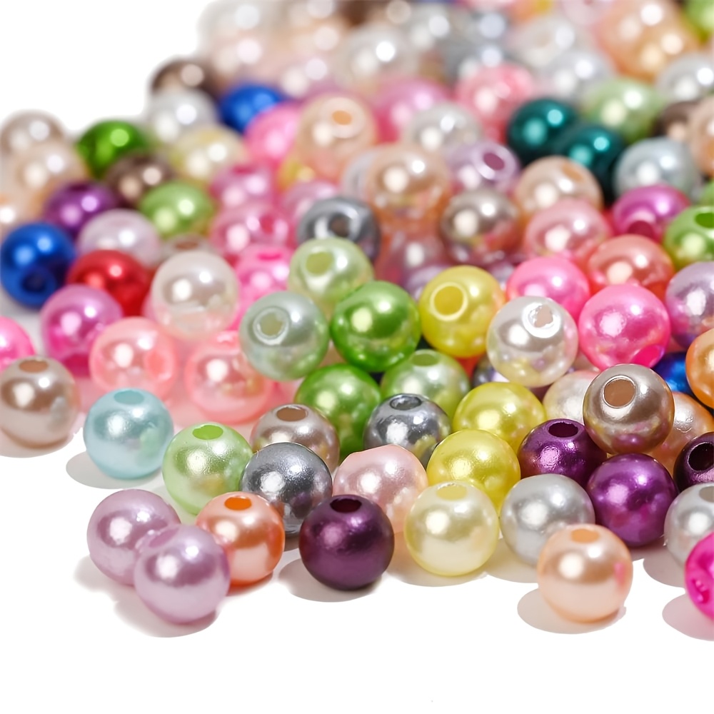 TEMU Cuentas coloridas de 8 mm, 180 piezas, cuentas acrílicas, cuentas sueltas para bricolaje, cuentas separadoras, para pulseras, collares, regalos