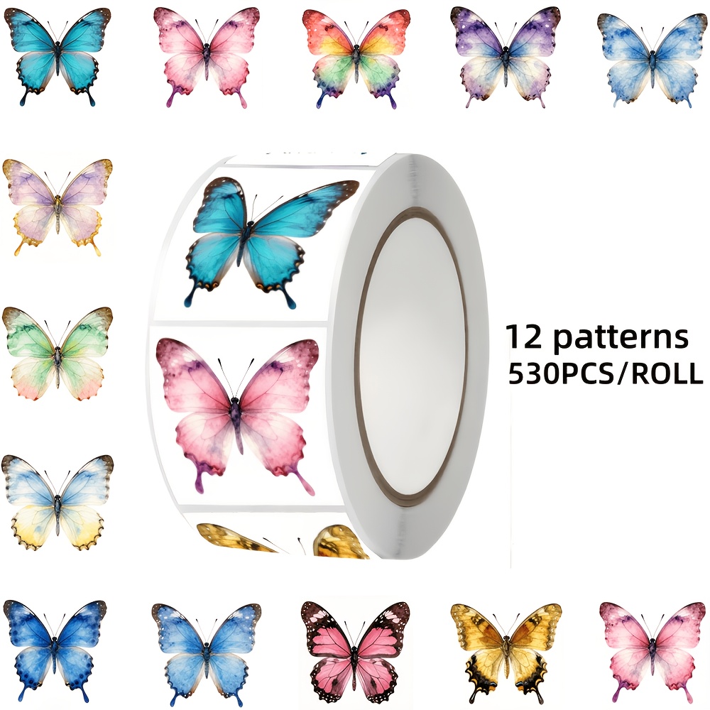 TEMU 530pcs Themed Stickers, 12 Pattern Designs, Suitable For Packaging Decoration, Laptops, Tablets, Notebooks, Envelopes, Gift Boxes, Luggage, And