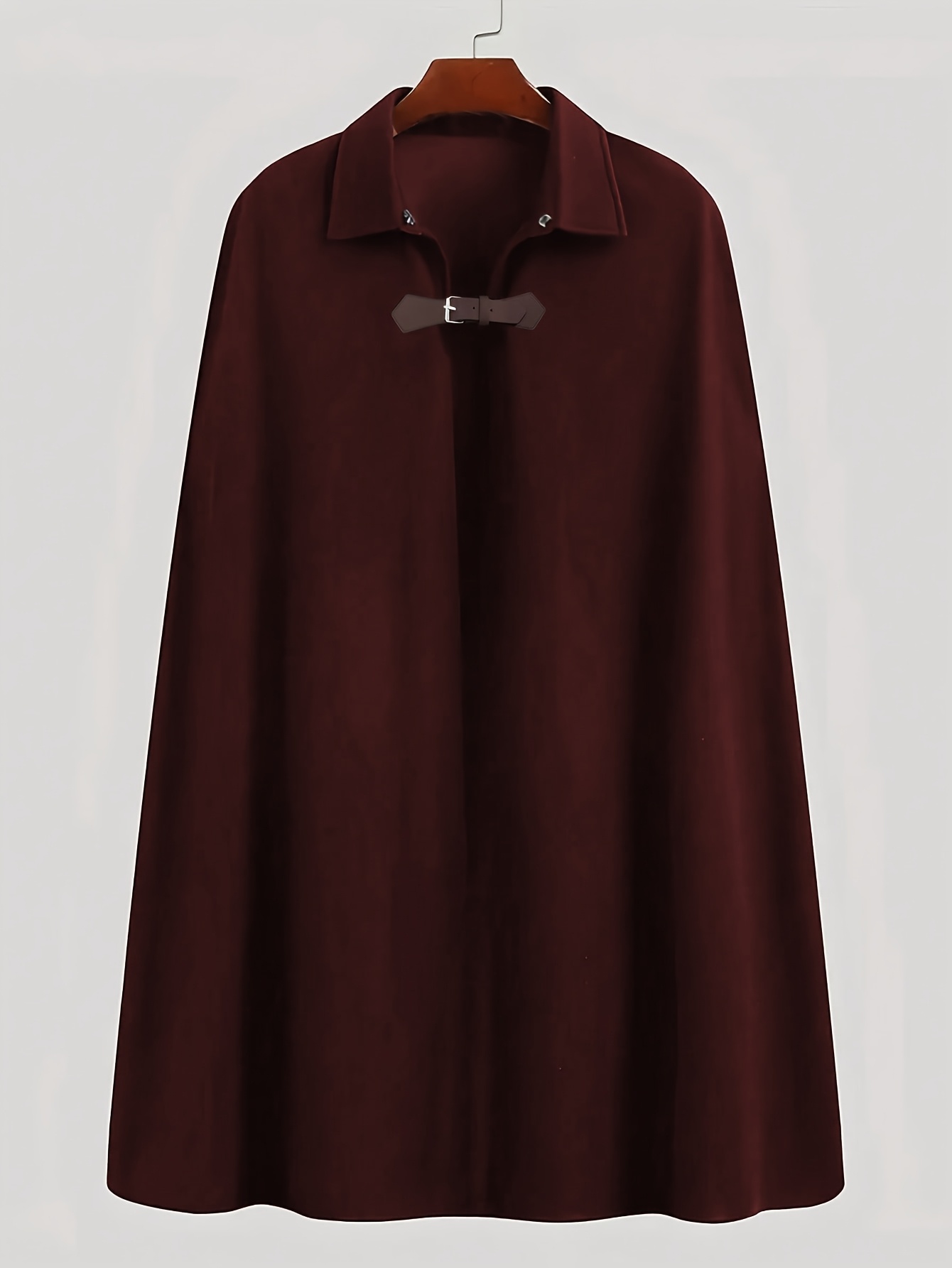 mens casual cape coat solid color thick fabric - Temu