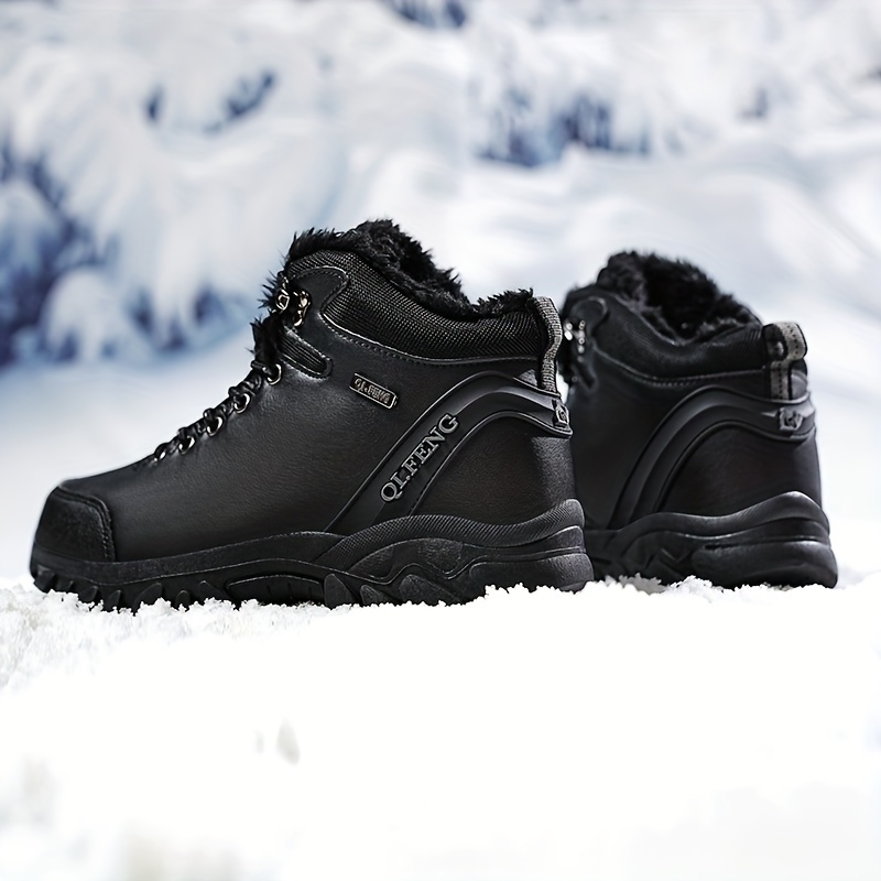 

Men's Warm Snow Boots: Comfortable, , , With Lace-up Closure For Hiking Trekking