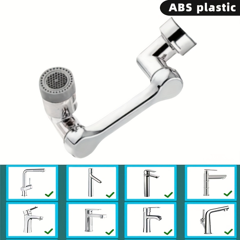 1pc Adjustable Faucet Aerator, Easy-to-install Faucet Extender, Rotating Extension Tap With 2 Spray Suitable For Kitchen And Bathroom