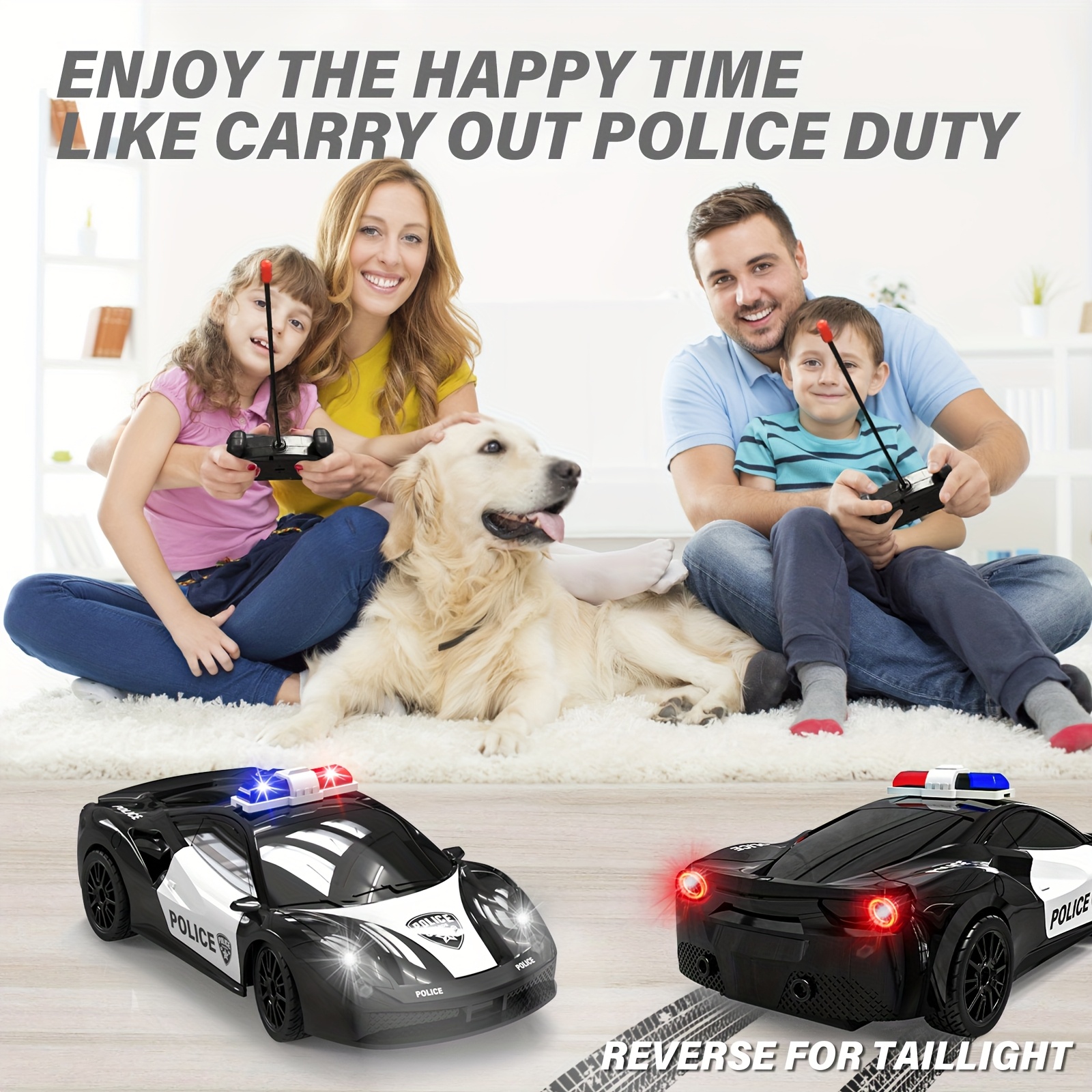 [RC Police Car] 1pc Remote Control Car Toys, RC 1:24 Scale Police Car | USB Rechargeable Battery, Long-Lasting Playtime