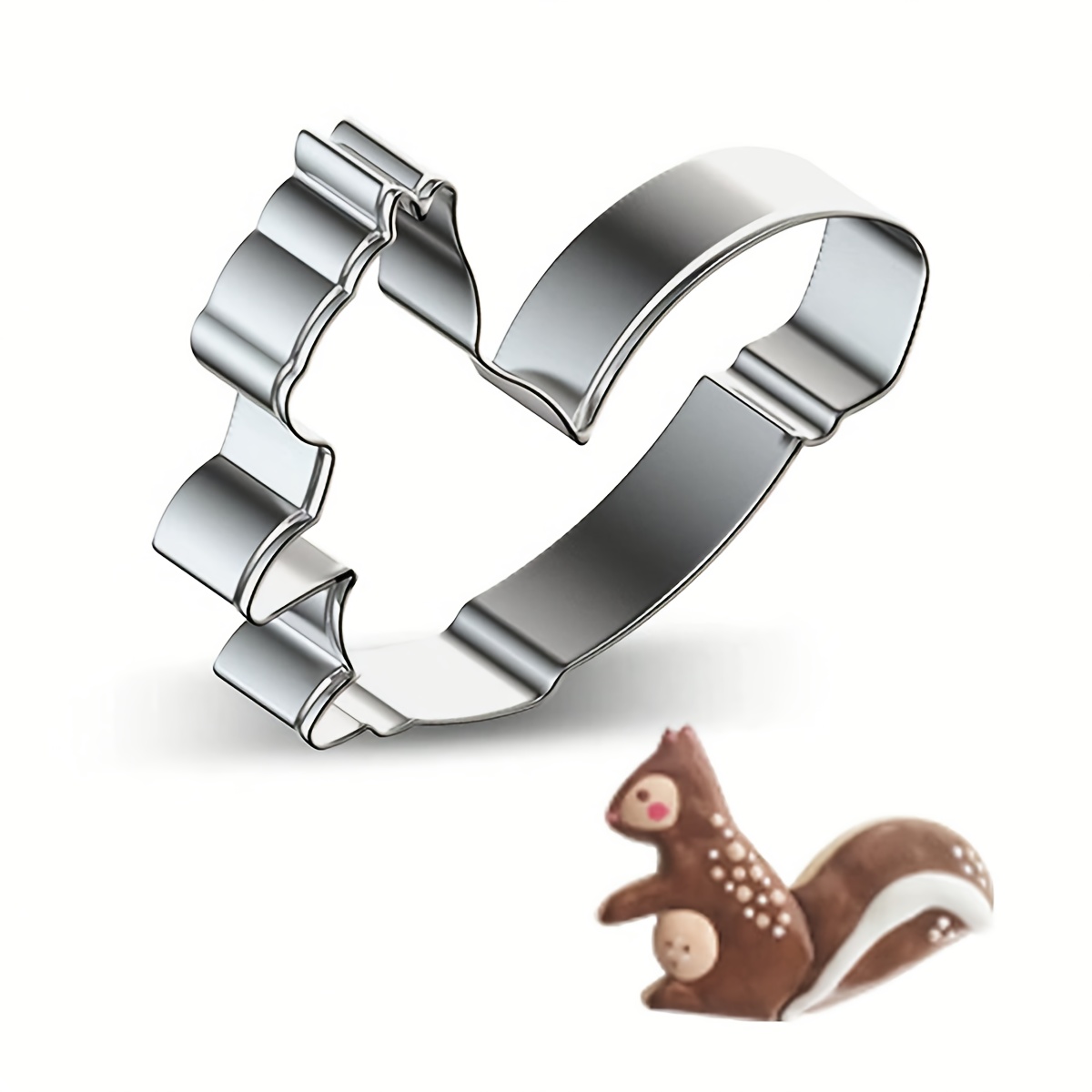 Stainless Steel Diy Cartoon Zoo Cookie Cutter Set - Squirrel Cake And Biscuit Mold