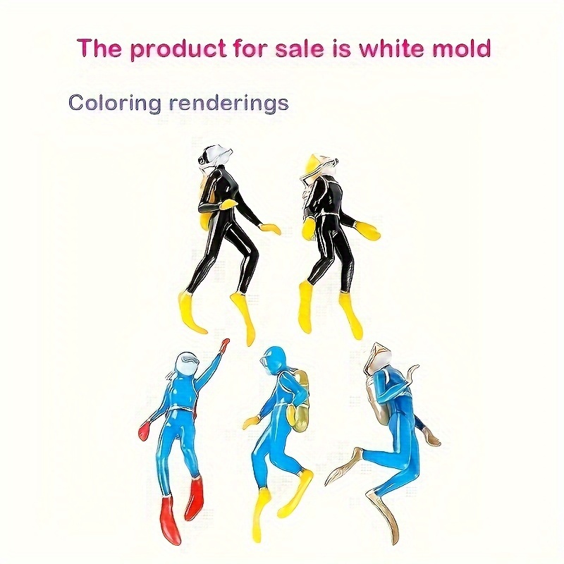 

5-piece Set Diy Divers White Resin Model Figurines - Versatile For Indoor & Outdoor Decor, Mini Landscape And Photography, No Electricity Required