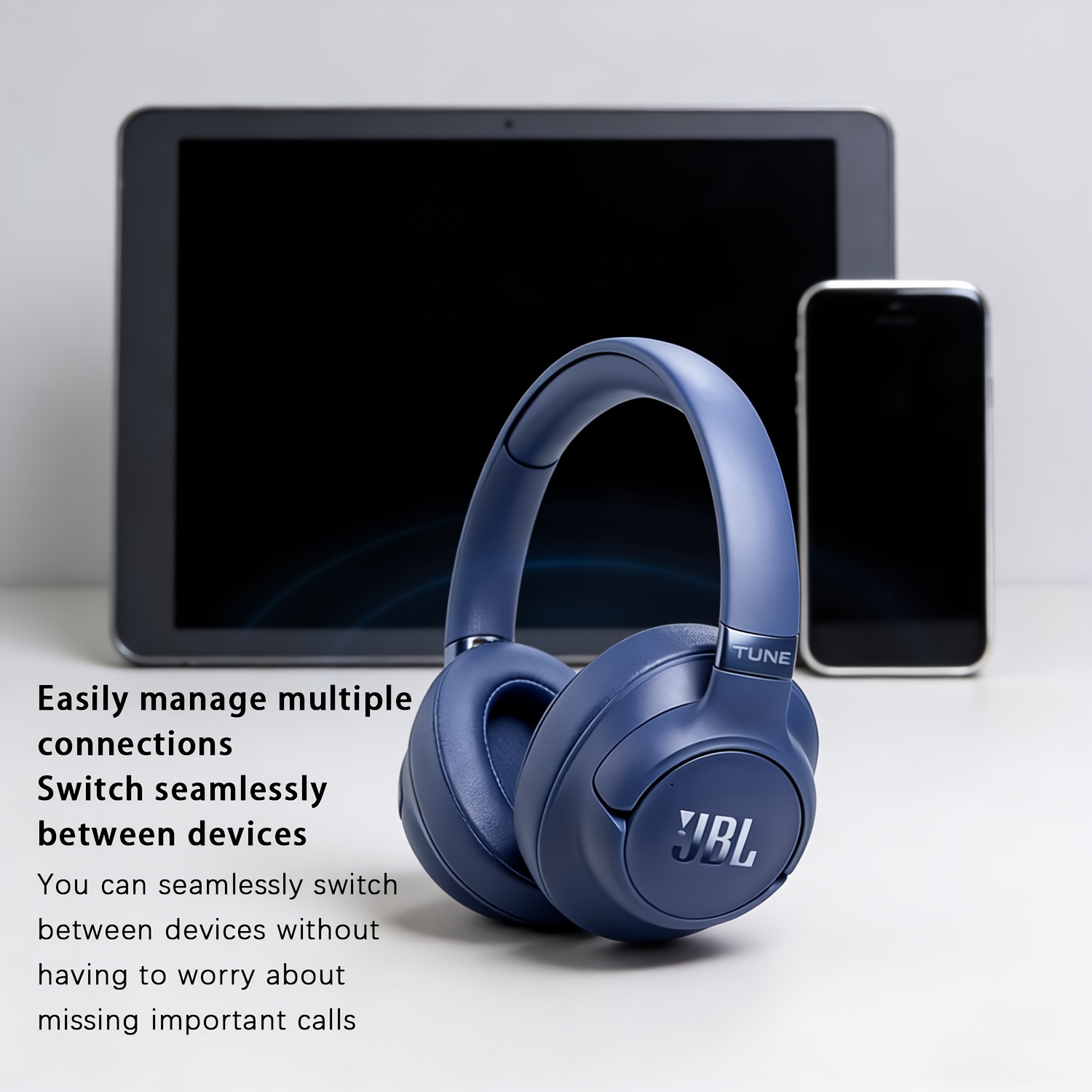 JBL T78ONC Wireless Over-Ear Headphones, BT6.0 Deep Bass Headphones, Noise Cancelling, Long Battery Life, Foldable & Lightweight, for Travel, Work, Sports & Daily Use, Perfect for Adults, Students & Music Lovers