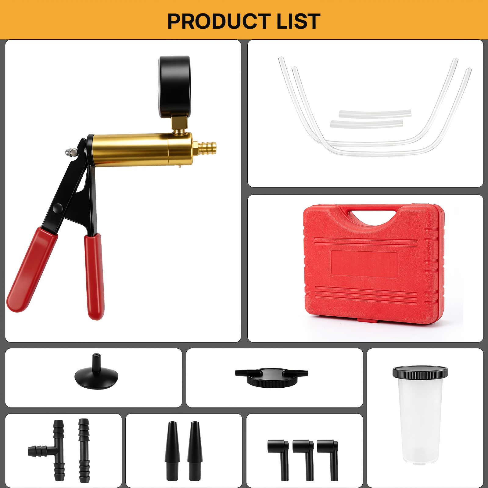 Brake Bleeding Kit Hand Held Vacuum Pump Pressure Tester