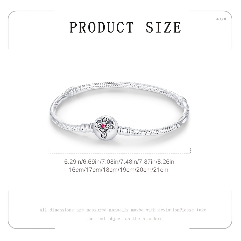 925 Silver-Plated Cross Bracelet, Simple Style Gift