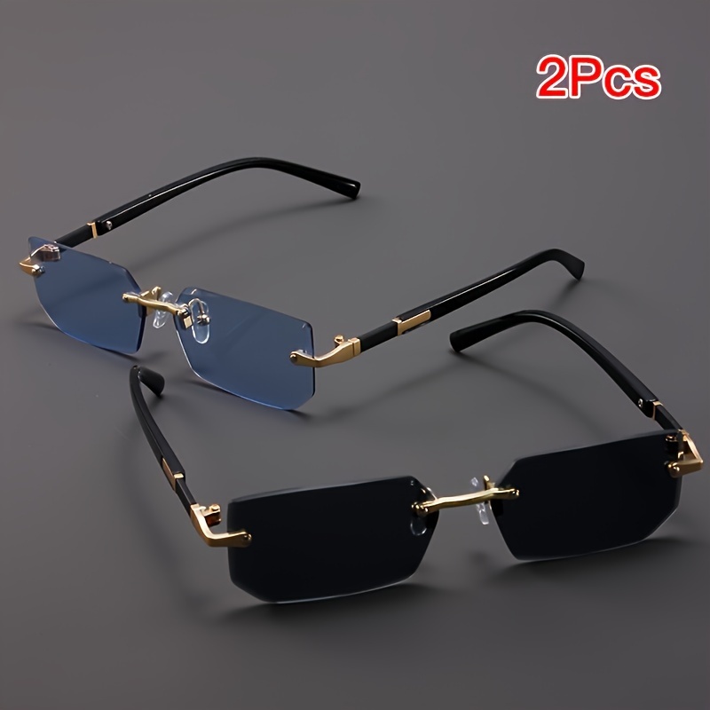 

1pc/2pcs Luxury Fashion Glasses With Pc Lenses For Men/women, Golden Metal Frame, Very Suitable For Hiking And Outdoor Activities