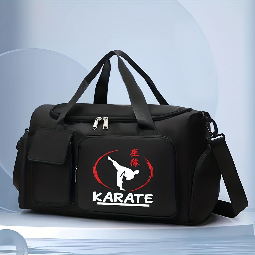 Image of 1pc A Martial Arts Gym And Travel Duffel Bag - Spacious, Lightweight Oxford Cloth Tote Featuring An Adjustable Shoulder Strap, Versatile Portable Bag Suitable For Gym And Sports Activities