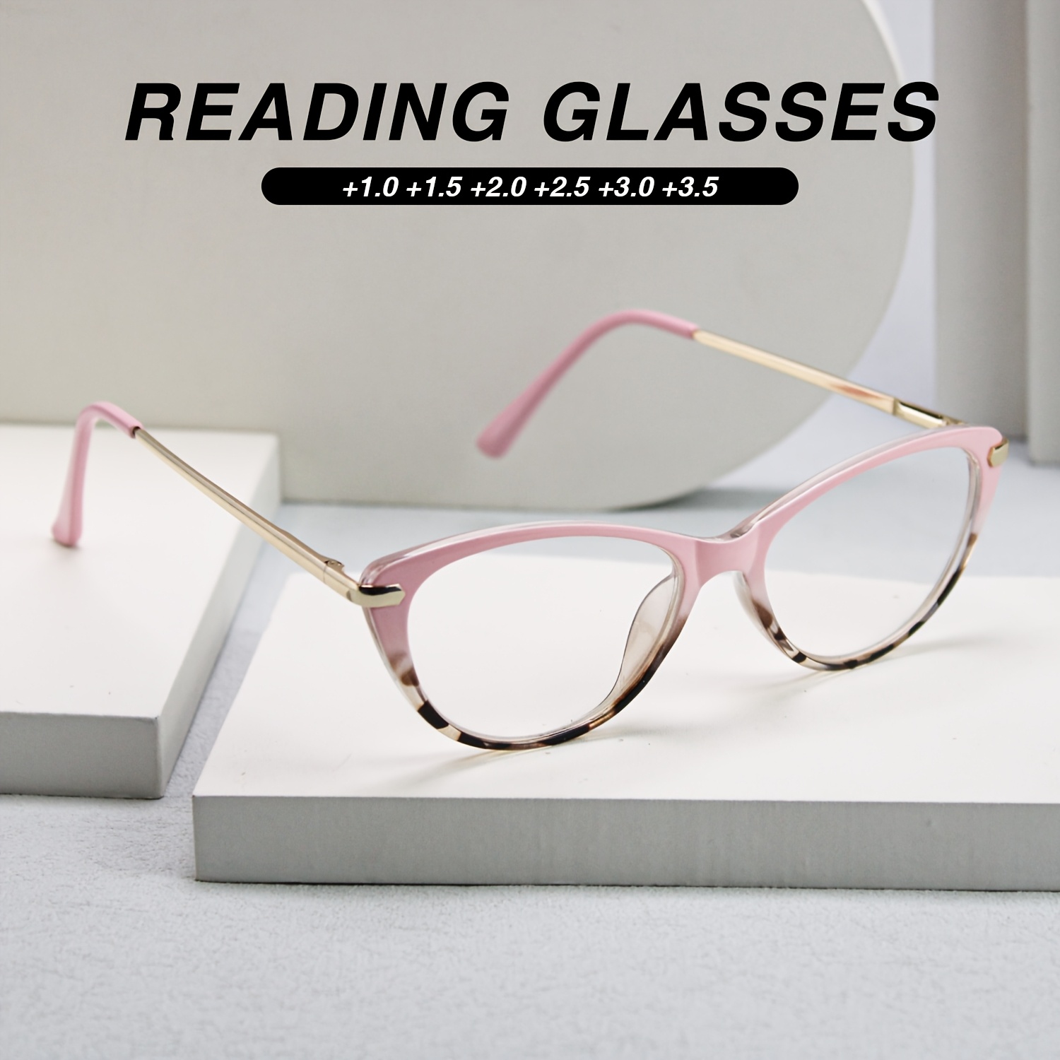 Cat-Eye Reading Glasses with Leopard Print Design