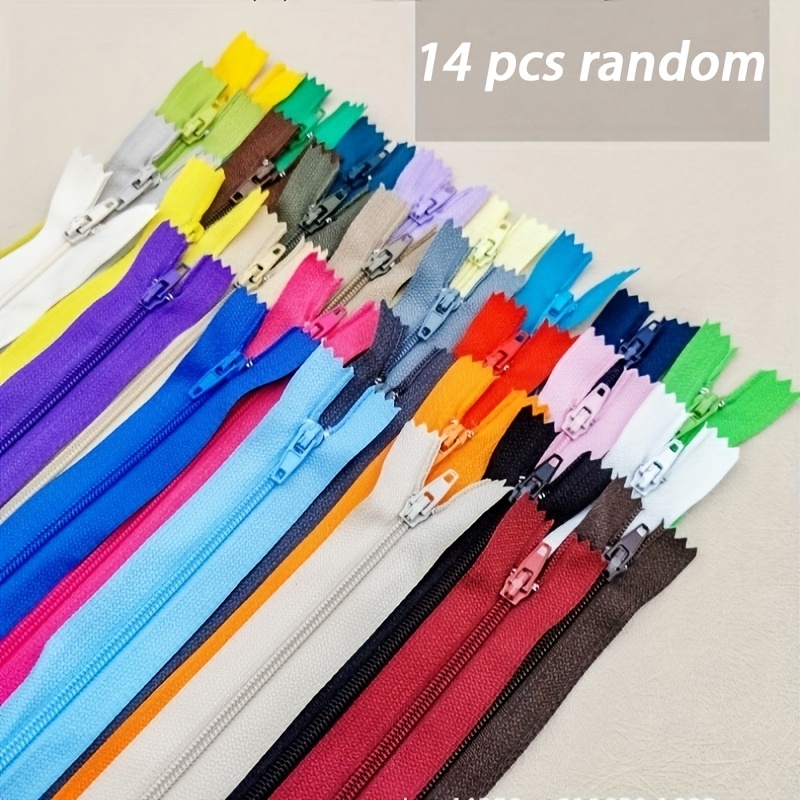 TEMU 14/24 pz Cerniere in Nylon da 7,9 Pollici Casuale, Adatte per Cucito, Abbigliamento e Riparazioni di Portafogli - Cerniere per Tasche Durevoli a