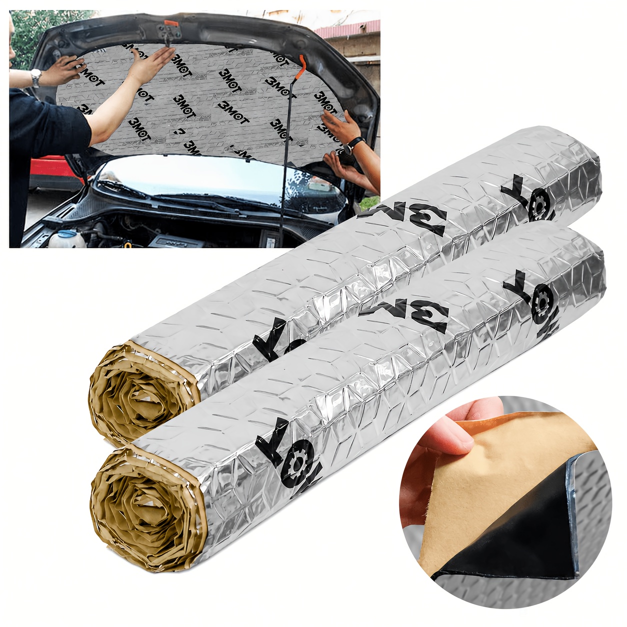 TEMU 2-pack Self-adhesive Car Sound Deadening Mats, 2 Meters; Self-adhesive Butyl Aluminum Sound Deadening Mats For Cars (vibration )