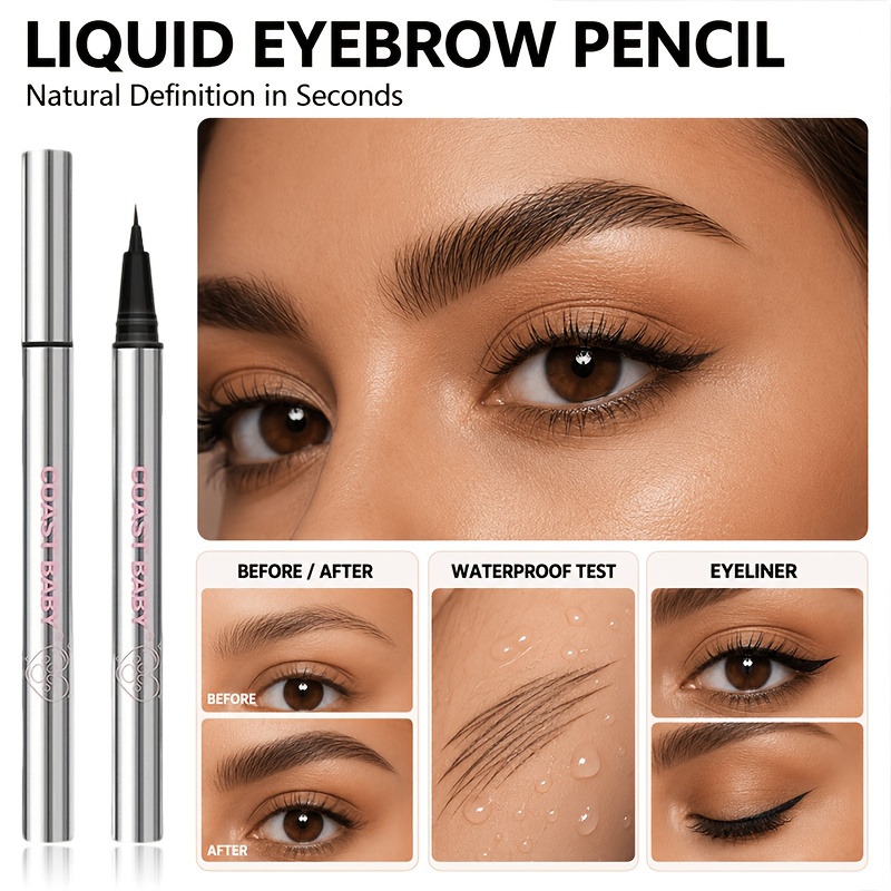 Vibrant Color Payoff Liquid Eyebrow Pen with Ultra-Fine Tip