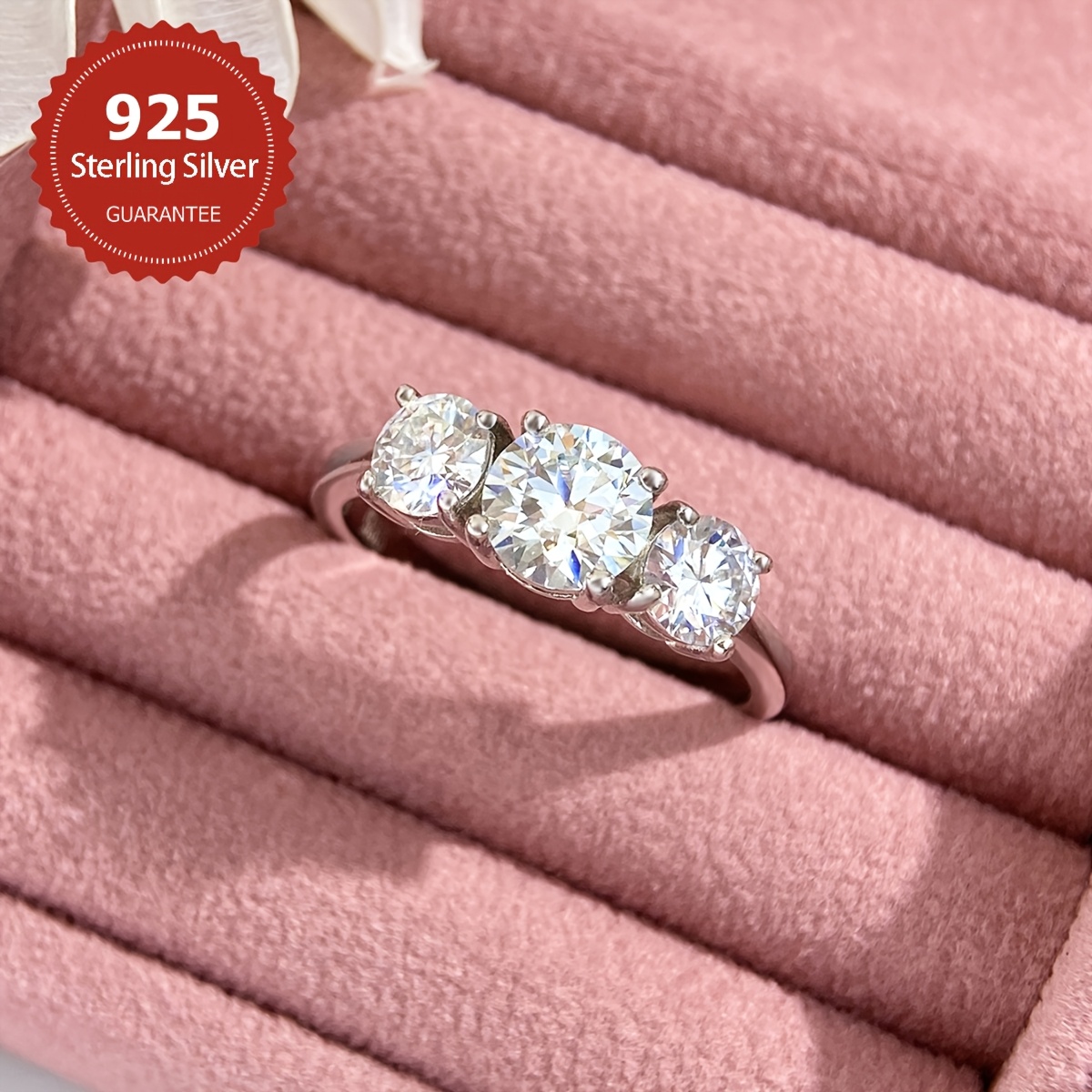 2CT Moissanite Sparkle Eternity Ring s925 Sterling Silver Hypoallergenic