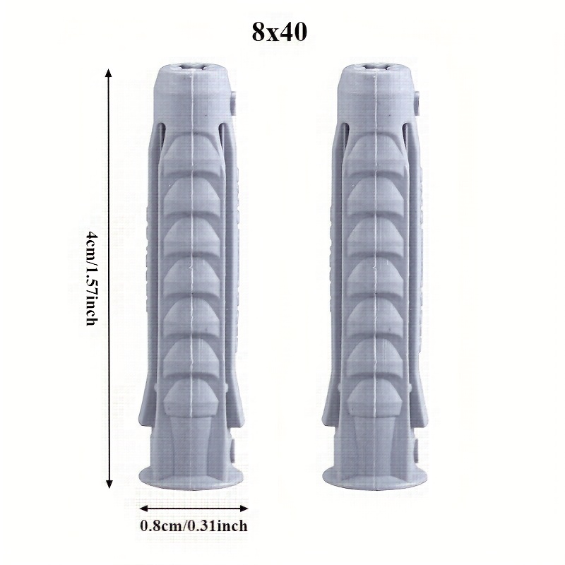 Image of 100pcs Screw Plastic Expansion Tube - Expansion Plug, Plastic Expansion Threaded Tube, Plug Self Tapping Screw, For Screw Insertion | Durable Plastic