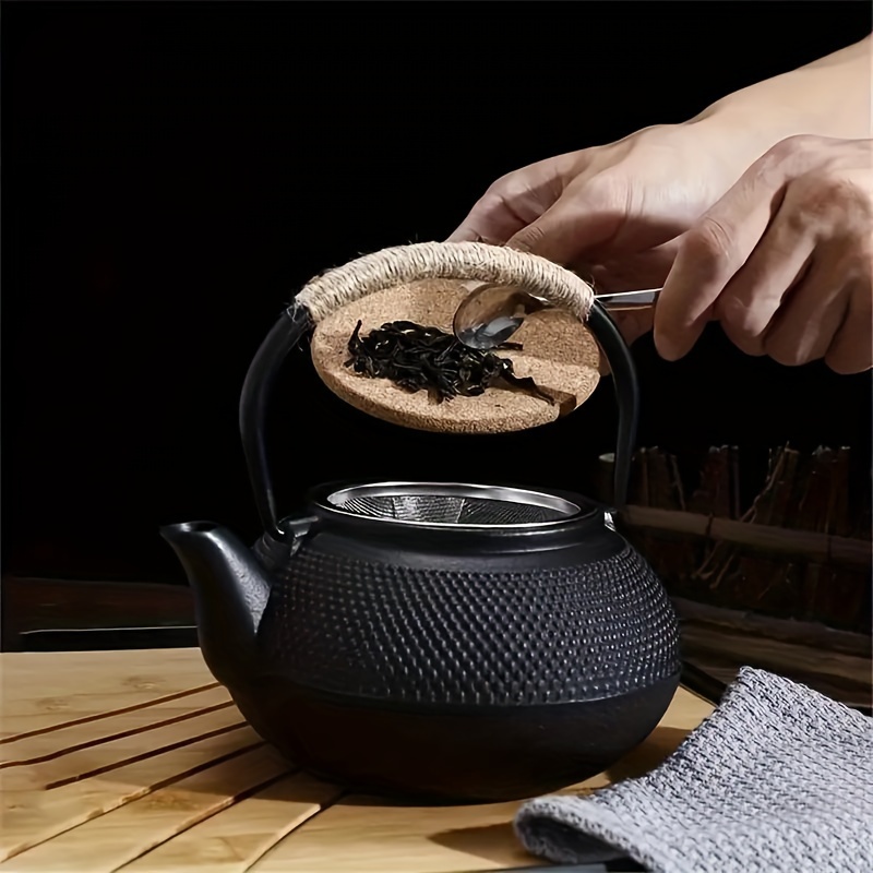 premium 30  iron teapot with stainless steel infuser   loose   ideal gift for tea enthusiasts   heat resistant no coating needed details 0