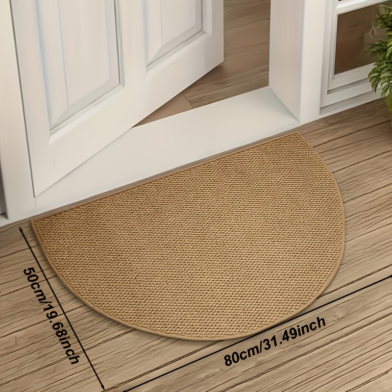 TEMU 1pc Sea Semi-circular Pineapple Rug Suitable For Rv, Tent, Doorway, Poolside - Woven Loop Mat With Pvc Backing, Machine Washable Textured For