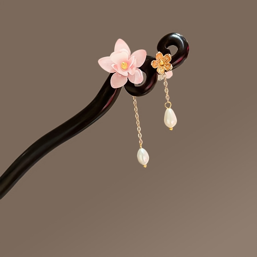 

1pc Hairpin, Style Tassel Wooden Hair Stick For Women