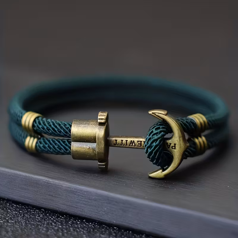 mens vintage bracelet bronze punk style with rope nylon fashion accessory Product details 1