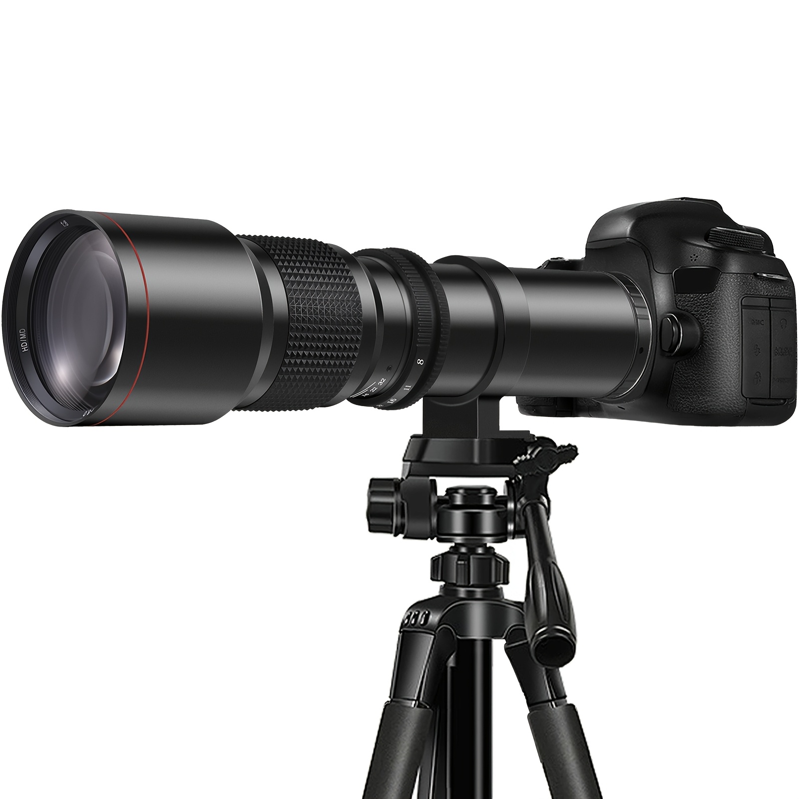 500mm F/8 Manual Focus Telephoto Lens with Optical Zoom Heavy-Duty  Construction, Large aperture f/8 for EF/Nikon DSLR Cameras, Compatible  with