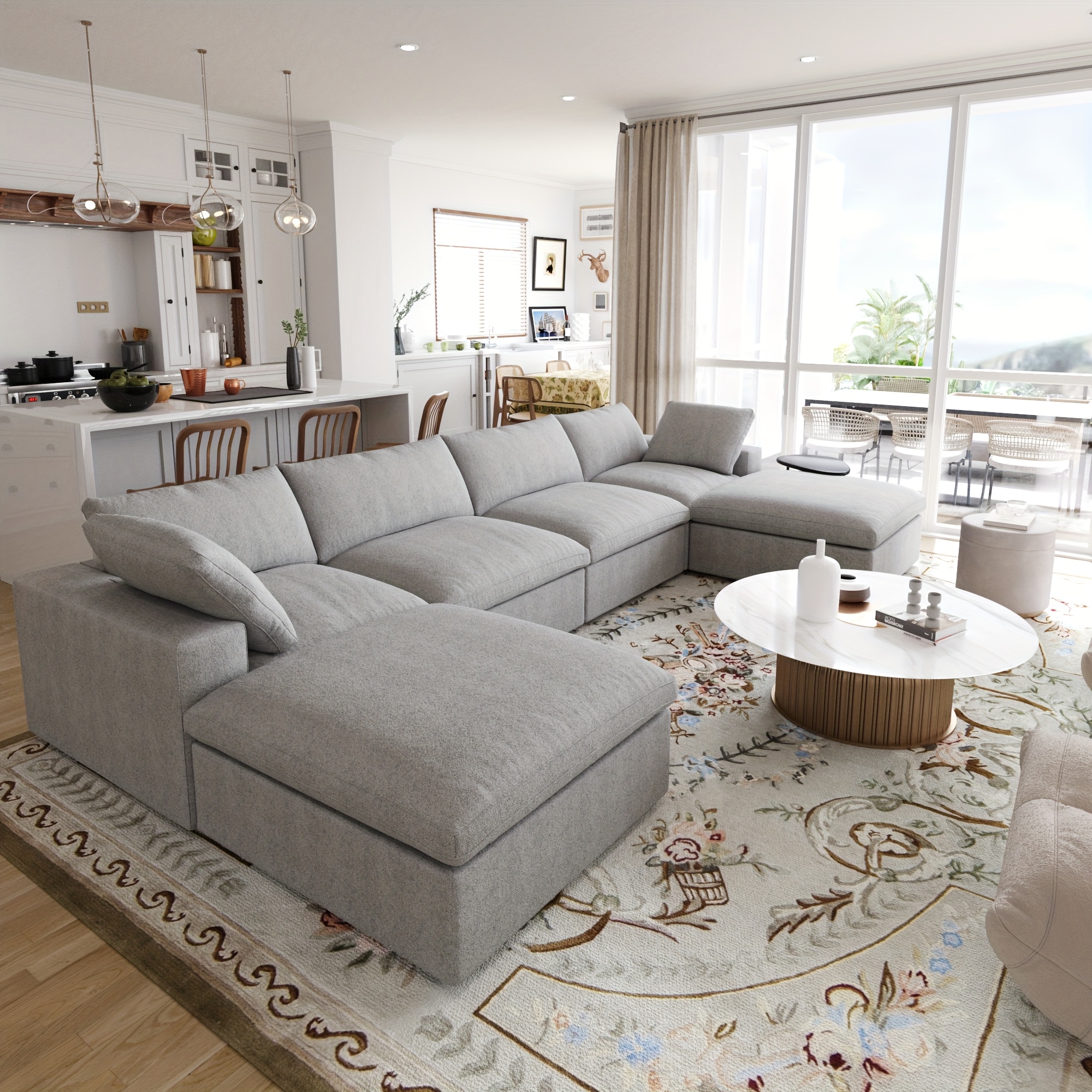 modular sectional sofa with   u shaped design minimalist style deep and wide convertible couches for the living room with washable and replaceable covers Product details 19