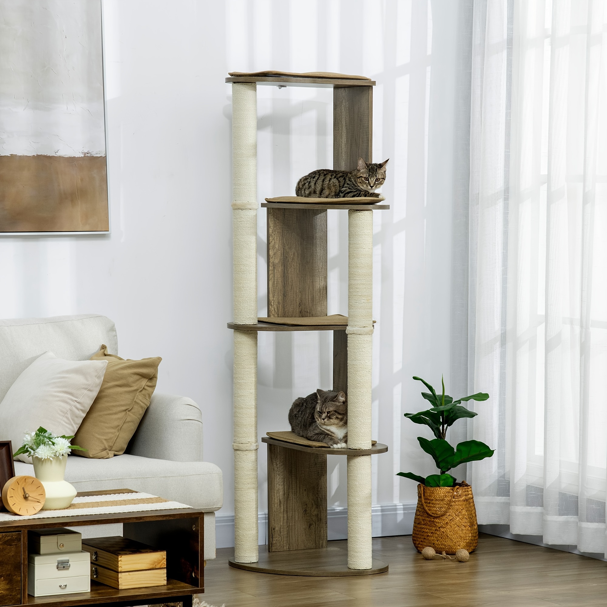 

Pawhut 65" Cat For , Scratching Posts, Small-fit Sisal,