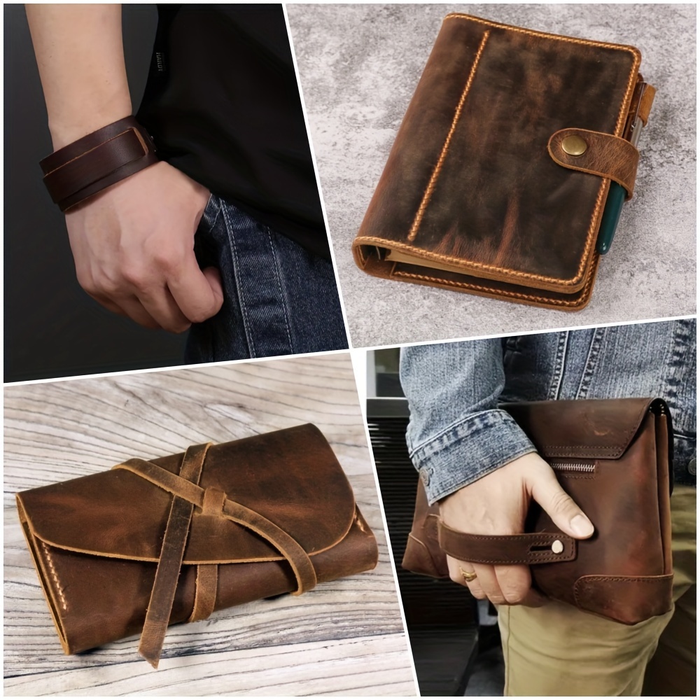 dark brown full grain leather sheet full genuine - Temu Oman